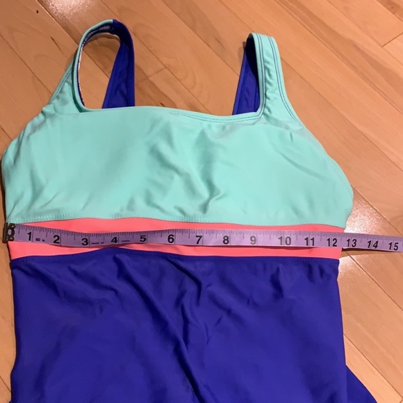 Women’s One-Piece Bathing suit Aqua/Peach/Blue - size L - Picture 15 of 16